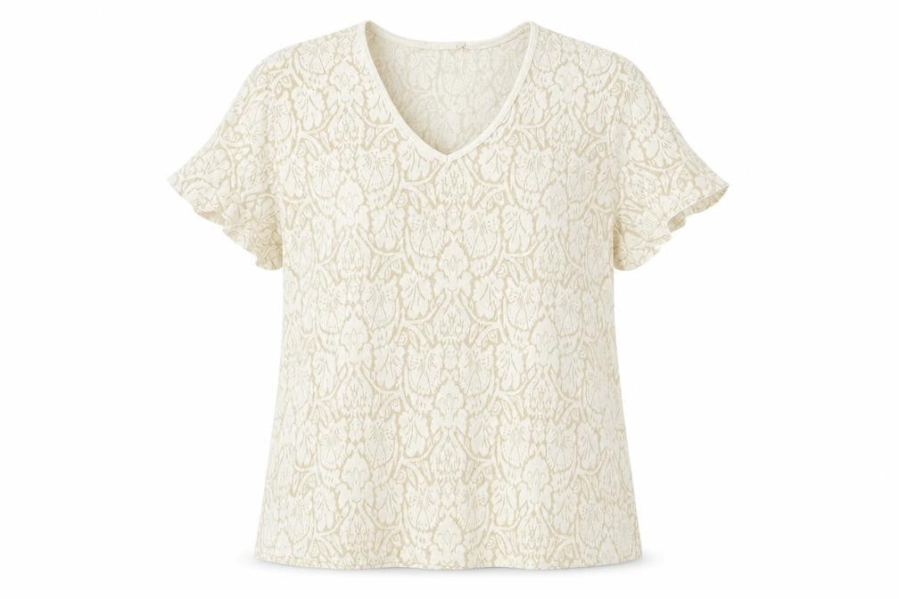 Womens UK Size L Bonmarché Beige Basic T-Shirt