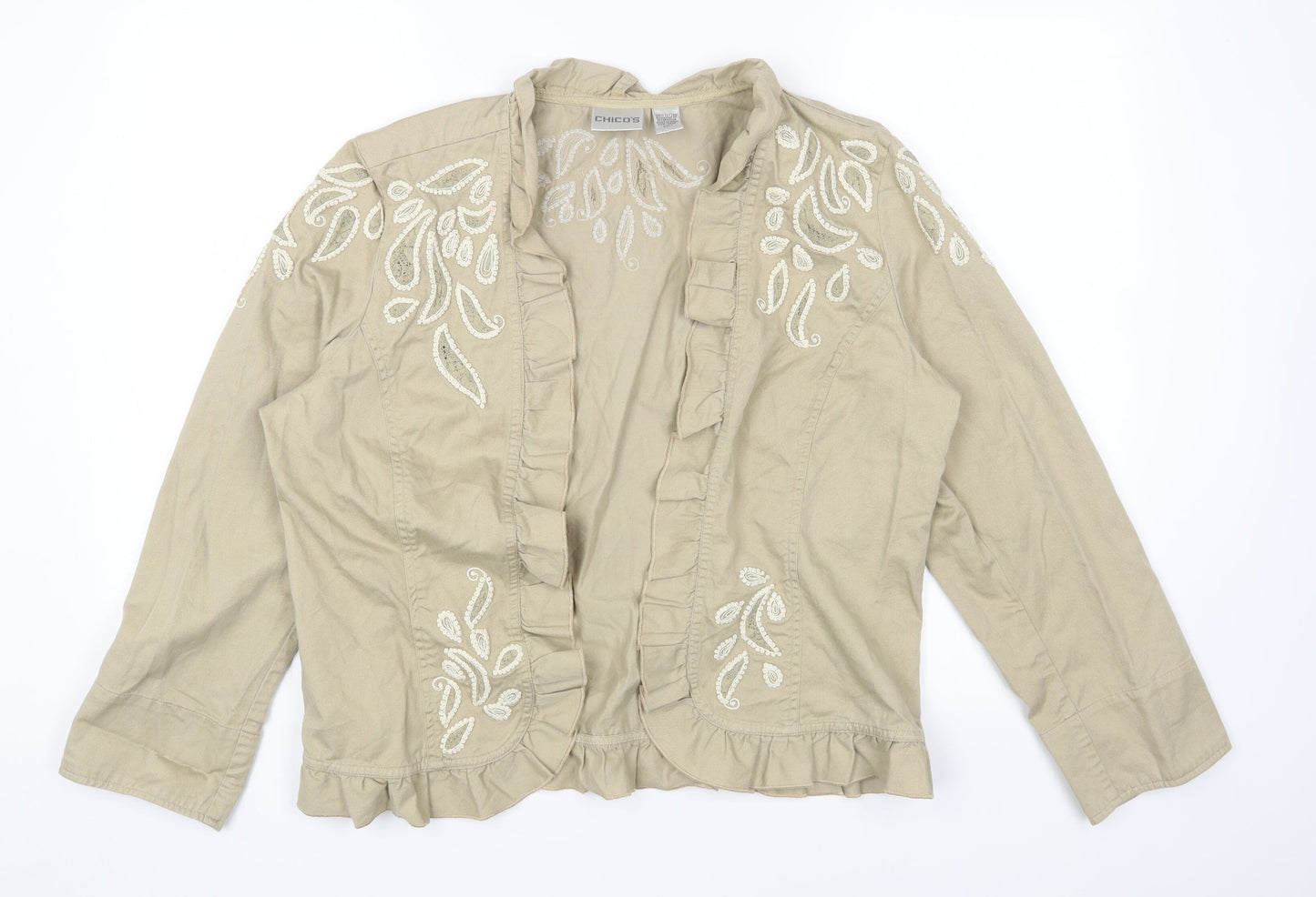 Womens UK Size 2 Chico's Beige Jacket