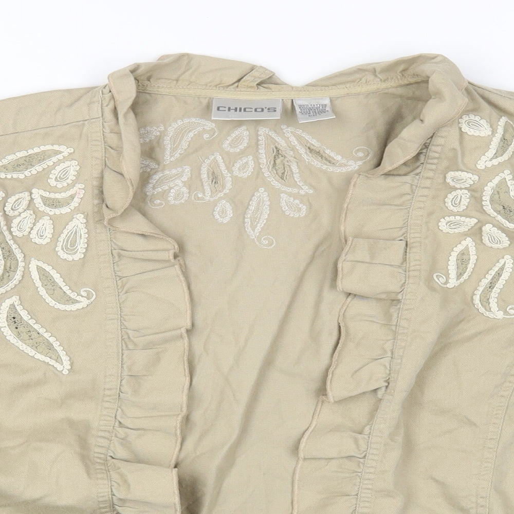 Womens UK Size 2 Chico's Beige Jacket