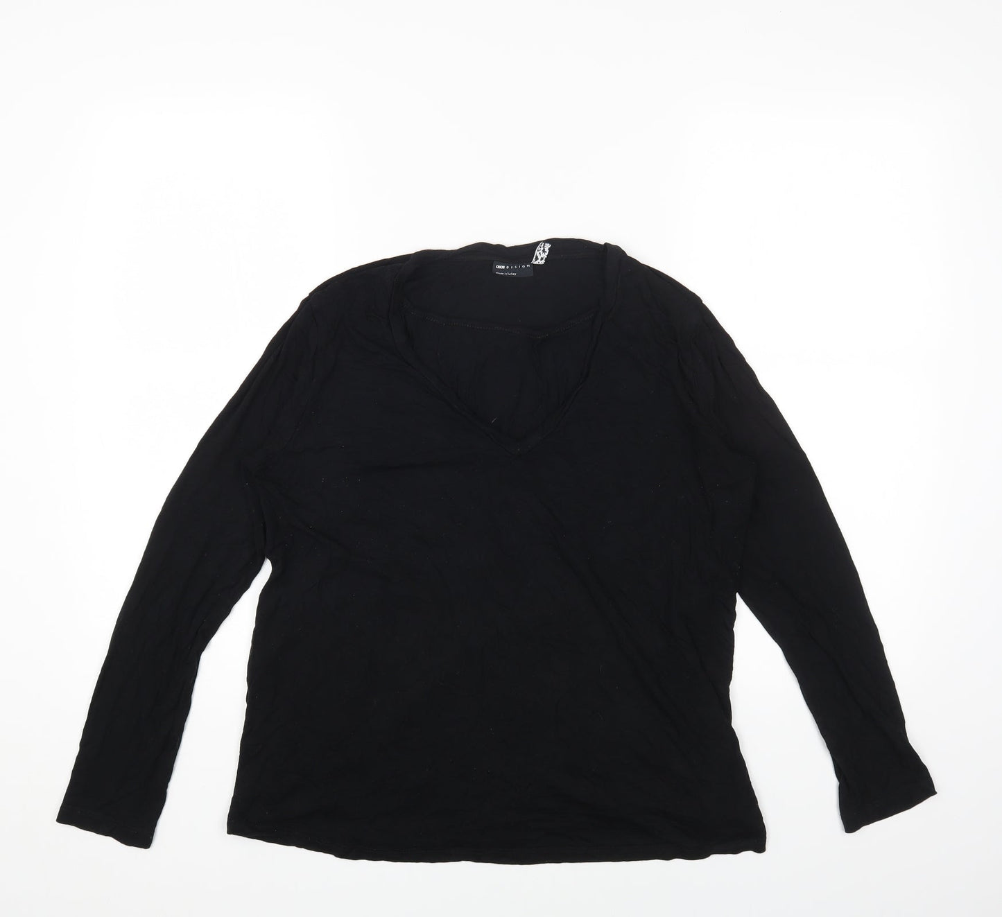 Womens UK Size 10 ASOS Black Basic T-Shirt