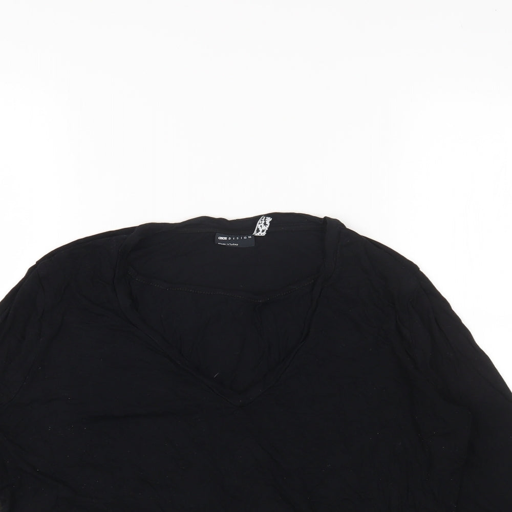 Womens UK Size 10 ASOS Black Basic T-Shirt
