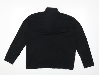 JACHS Womens Black High Neck Cotton Pullover Jumper Size M