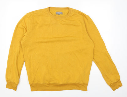 Primark Womens Yellow Round Neck Cotton Pullover Jumper Size M
