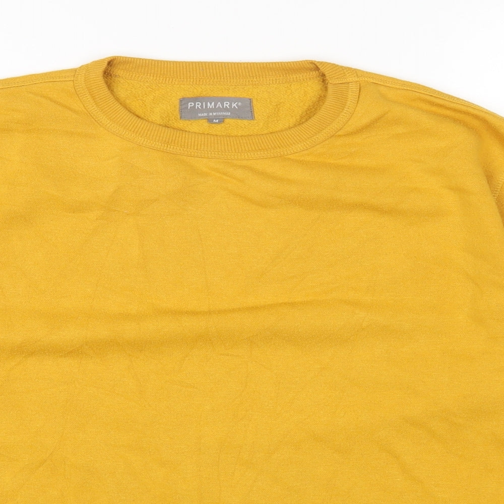 Primark Womens Yellow Round Neck Cotton Pullover Jumper Size M