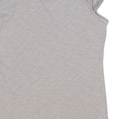 Esprit Womens Grey Cotton Basic T-Shirt Size XL Round Neck