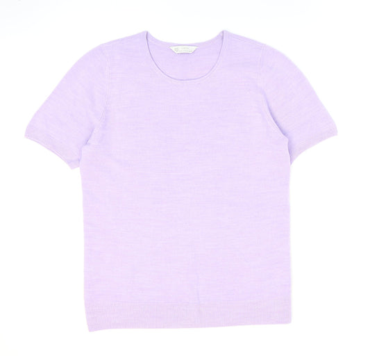 BHS Womens Purple Round Neck Acrylic Pullover Jumper Size 12