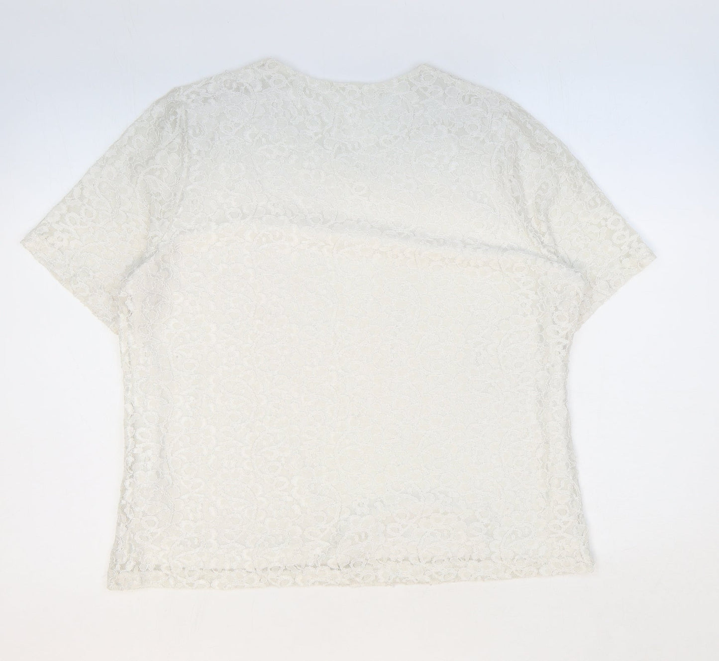 Womens UK Size 16 Preworn White Basic T-Shirt