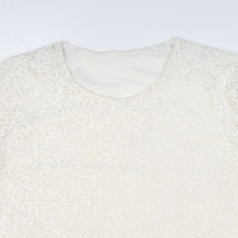 Womens UK Size 16 Preworn White Basic T-Shirt