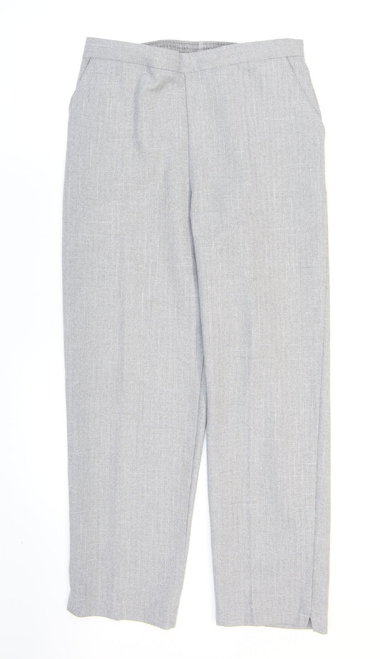 Autonomy Womens Grey Herringbone Polyester Dress Pants Trousers Size 14 L26 in Regular