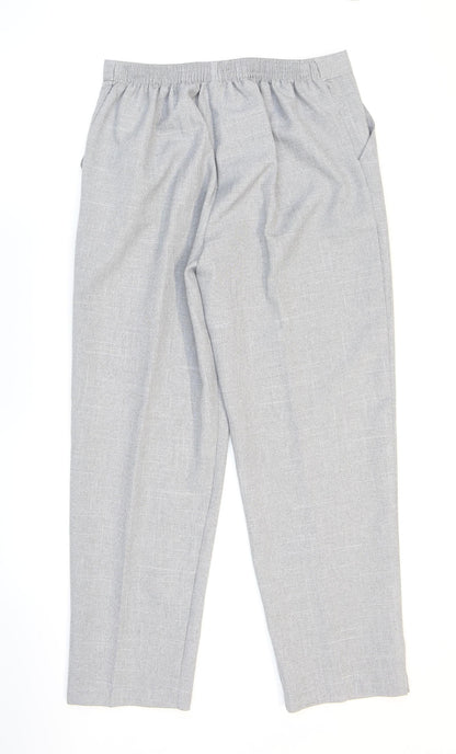 Autonomy Womens Grey Herringbone Polyester Dress Pants Trousers Size 14 L26 in Regular