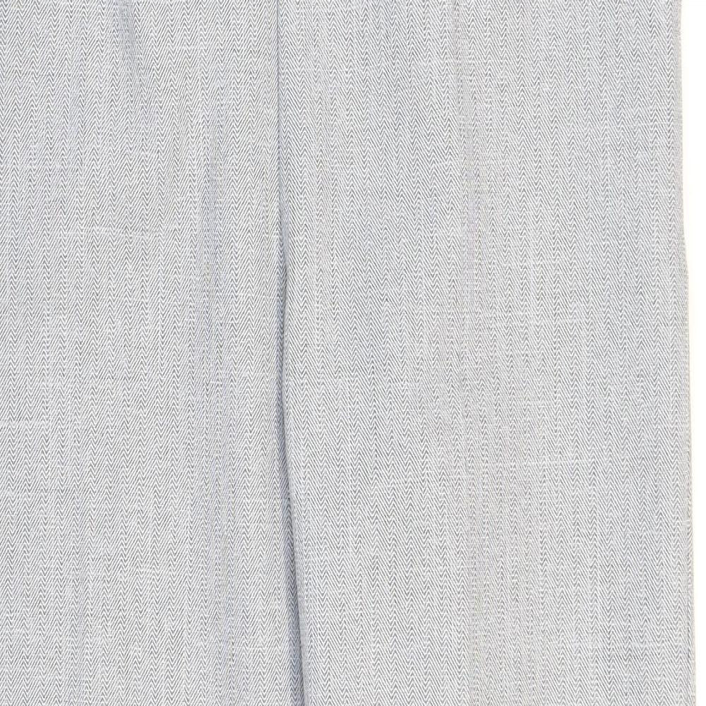 Autonomy Womens Grey Herringbone Polyester Dress Pants Trousers Size 14 L26 in Regular