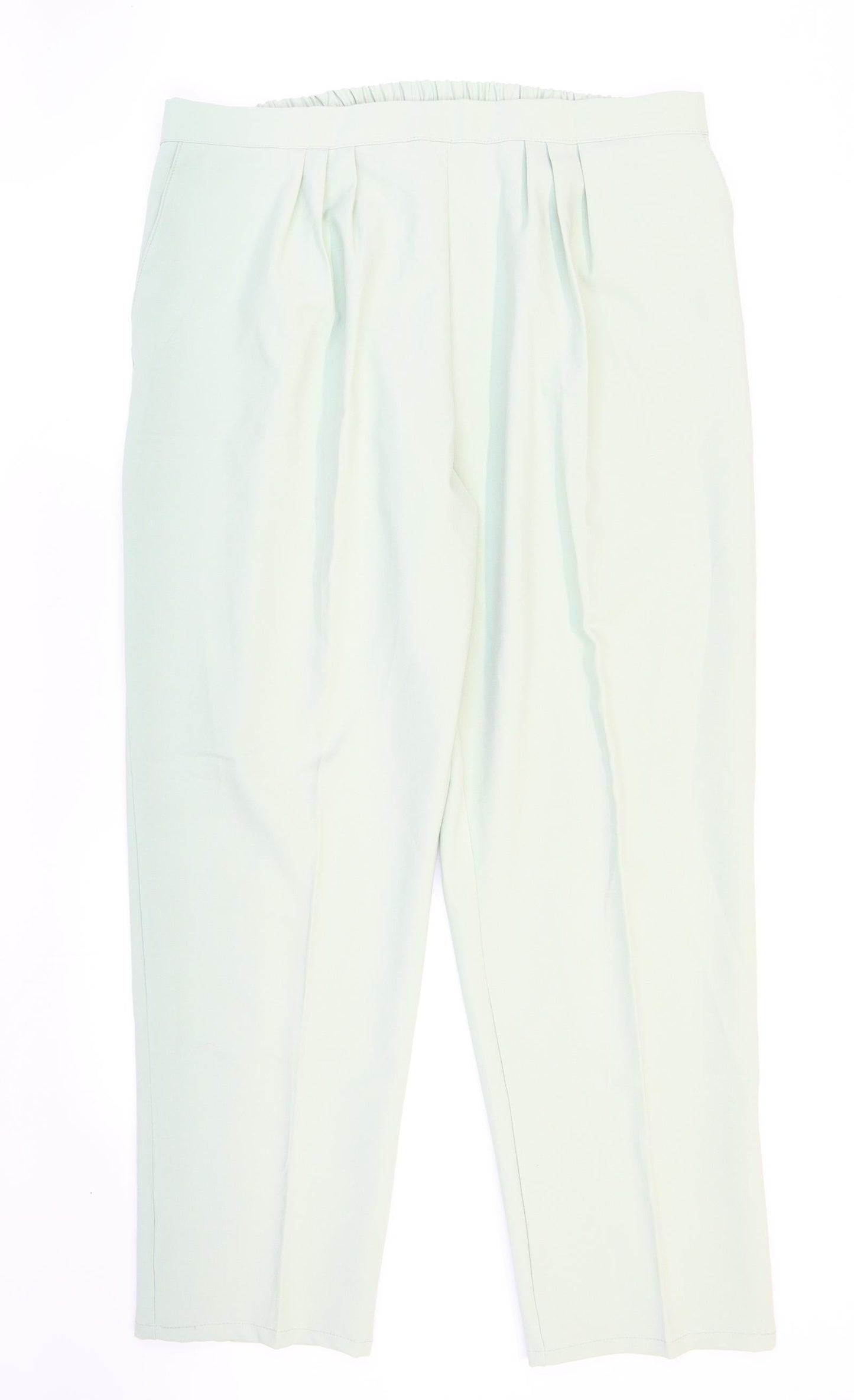 Womens UK Size 24 Preworn Regular Fit Carrot Green Trousers