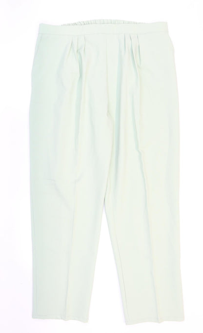 Womens UK Size 24 Preworn Regular Fit Carrot Green Trousers