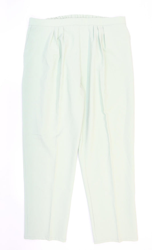 Womens UK Size 24 Preworn Regular Fit Carrot Green Trousers