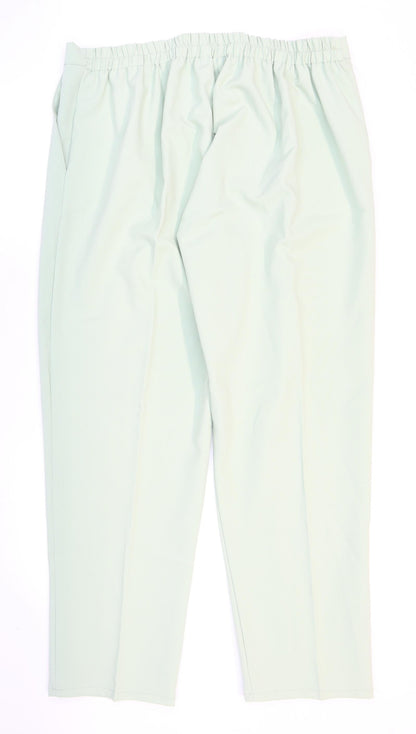 Womens UK Size 24 Preworn Regular Fit Carrot Green Trousers
