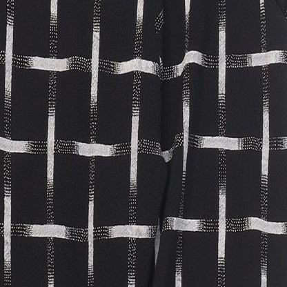 Missguided Womens Black Check Polyester Carrot Trousers Size 12 L28 in Regular