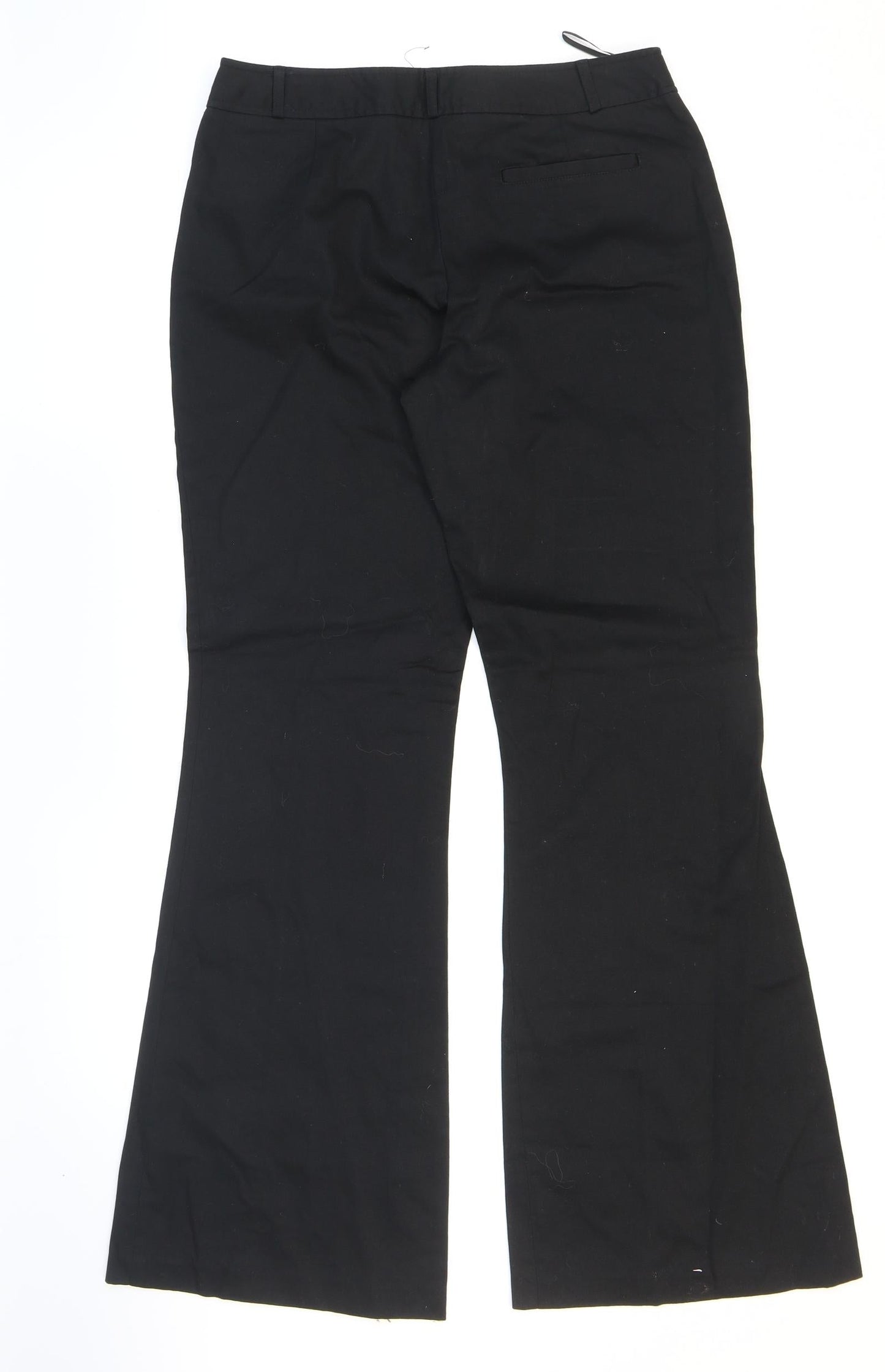 Primark Womens Black Cotton Dress Pants Trousers Size 12 L31 in Regular Zip