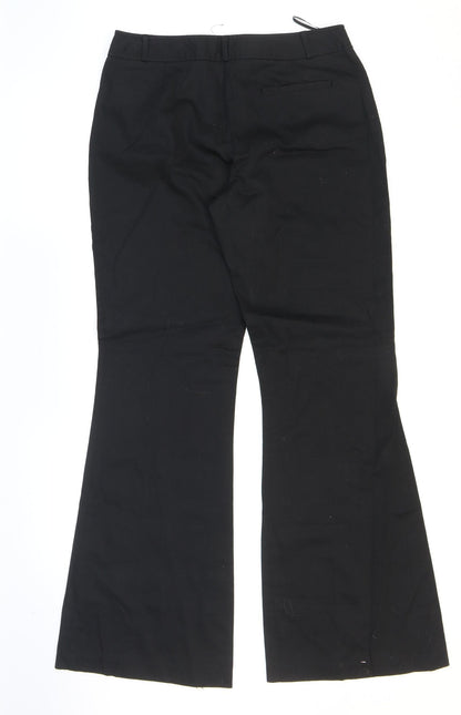 Primark Womens Black Cotton Dress Pants Trousers Size 12 L31 in Regular Zip