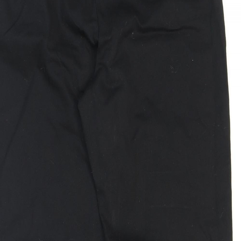 Primark Womens Black Cotton Dress Pants Trousers Size 12 L31 in Regular Zip