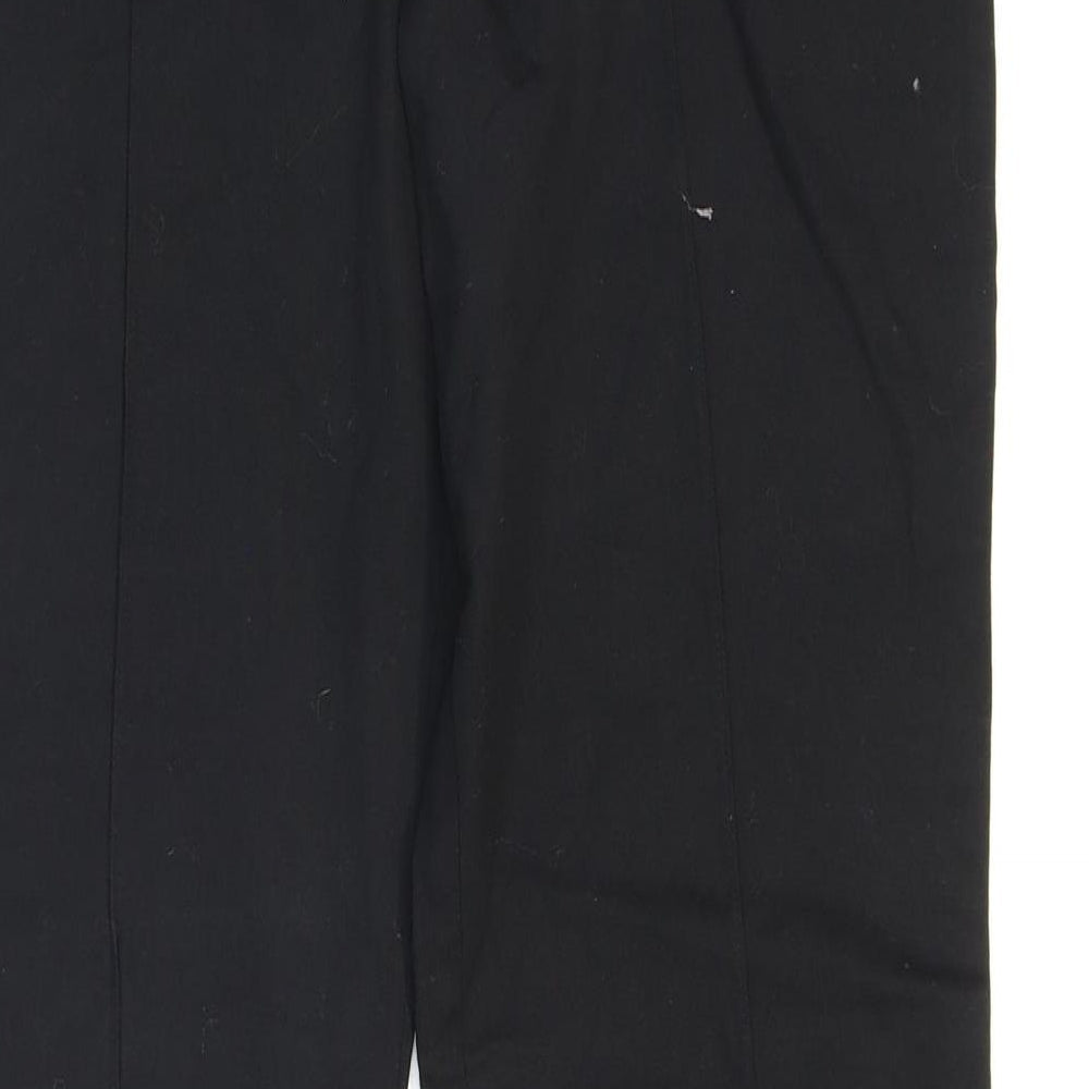 Primark Womens Black Cotton Dress Pants Trousers Size 12 L31 in Regular Zip