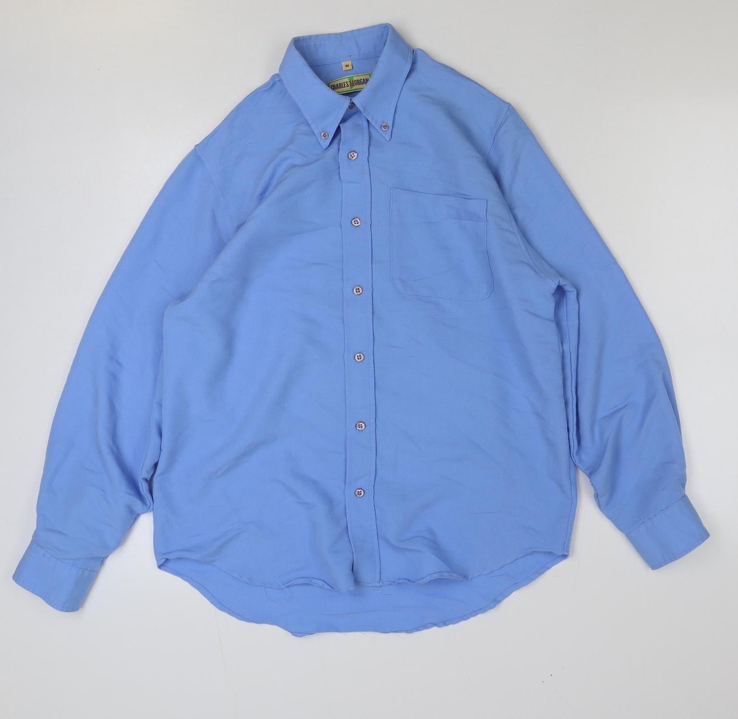 Mens UK Size M Charles Morgan Blue  Button-Up Long Sleeve Casual Shirt