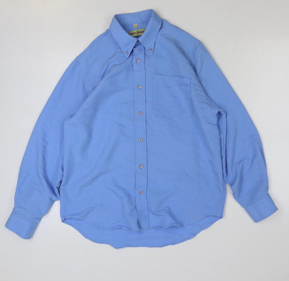Mens UK Size M Charles Morgan Blue  Button-Up Long Sleeve Casual Shirt