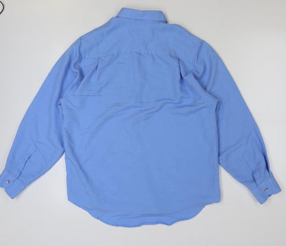 Mens UK Size M Charles Morgan Blue  Button-Up Long Sleeve Casual Shirt