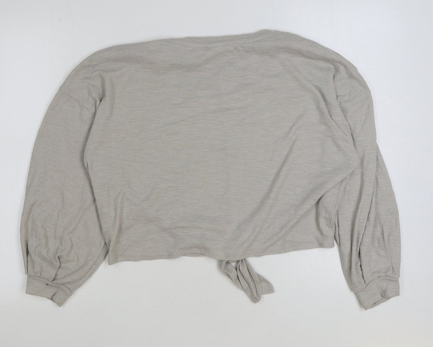 H&M Womens Beige Polyester Pullover Sweatshirt Size M Pullover - Tie