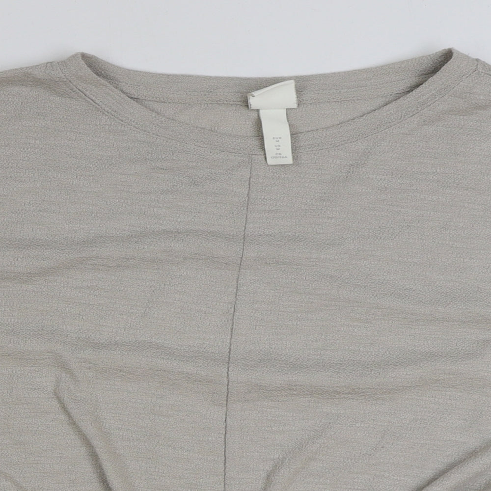 H&M Womens Beige Polyester Pullover Sweatshirt Size M Pullover - Tie