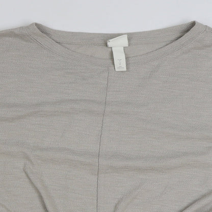 H&M Womens Beige Polyester Pullover Sweatshirt Size M Pullover - Tie