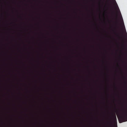 matala Womens Purple Viscose Basic T-Shirt Size 10 Scoop Neck