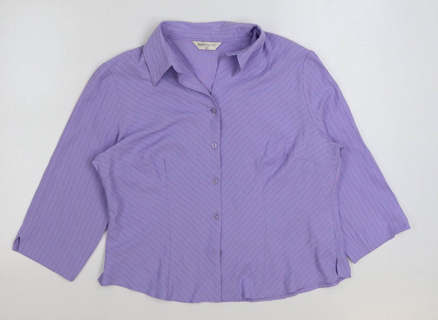 Womens UK Size 18 Bonmarche Purple Basic Button-Up