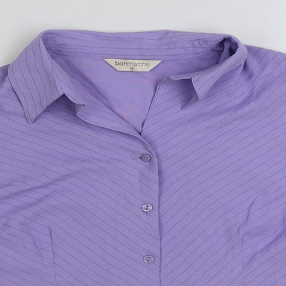 Womens UK Size 18 Bonmarche Purple Basic Button-Up