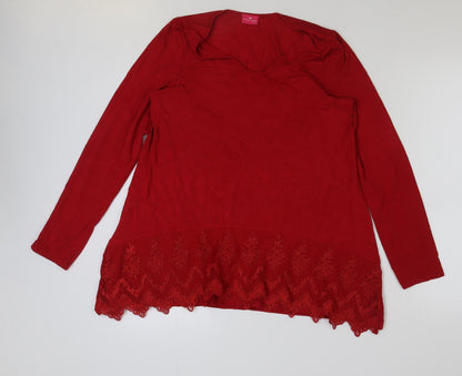 Womens UK Size M Together Red Tunic T-Shirt