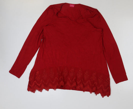 Womens UK Size M Together Red Tunic T-Shirt