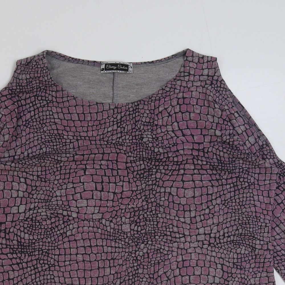 Womens UK Size S Cherry Couture Pink Basic T-Shirt