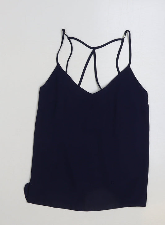 Lipsy Womens Blue Polyester Camisole Tank Size 10 V-Neck