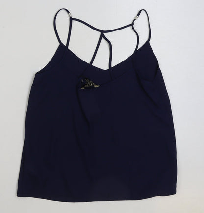 Lipsy Womens Blue Polyester Camisole Tank Size 10 V-Neck