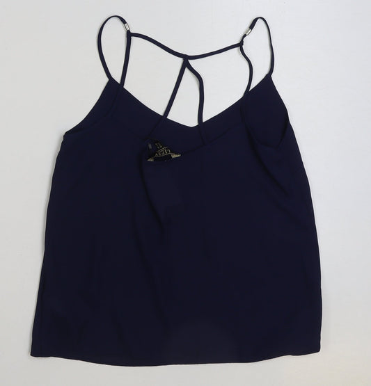 Lipsy Womens Blue Polyester Camisole Tank Size 10 V-Neck