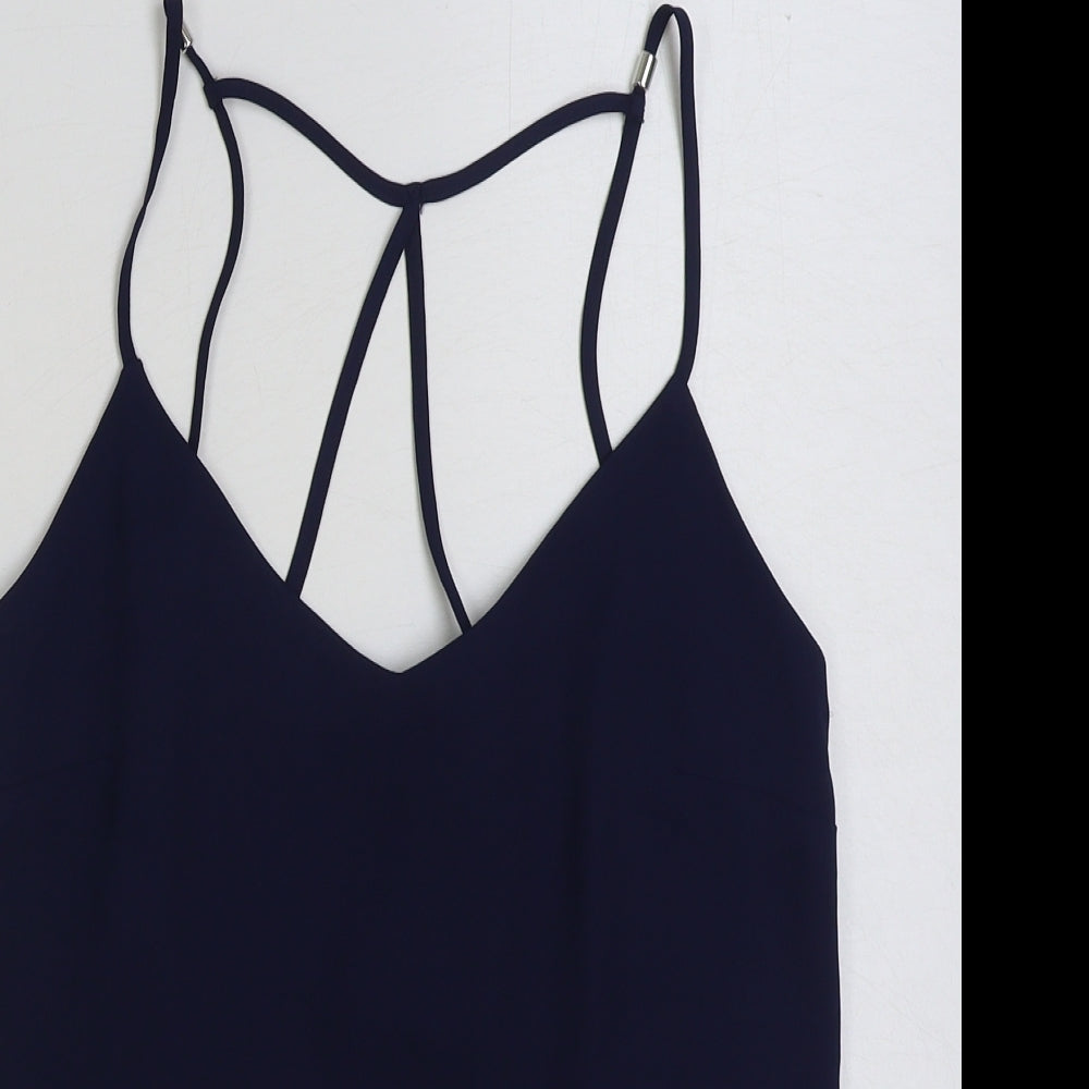 Lipsy Womens Blue Polyester Camisole Tank Size 10 V-Neck