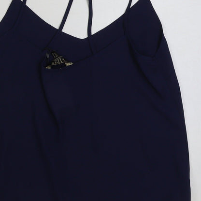 Lipsy Womens Blue Polyester Camisole Tank Size 10 V-Neck