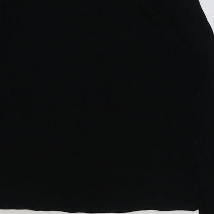 Yessica Womens Black Viscose Basic T-Shirt Size 16 V-Neck
