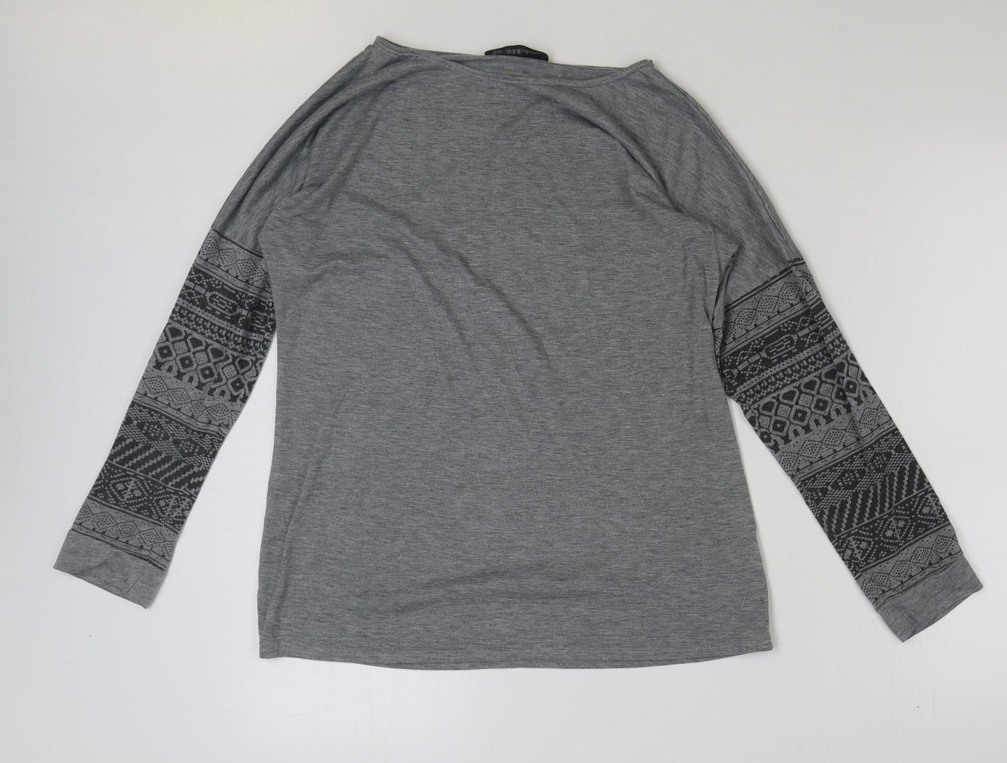 Womens UK Size M Zanzea Grey Basic T-Shirt