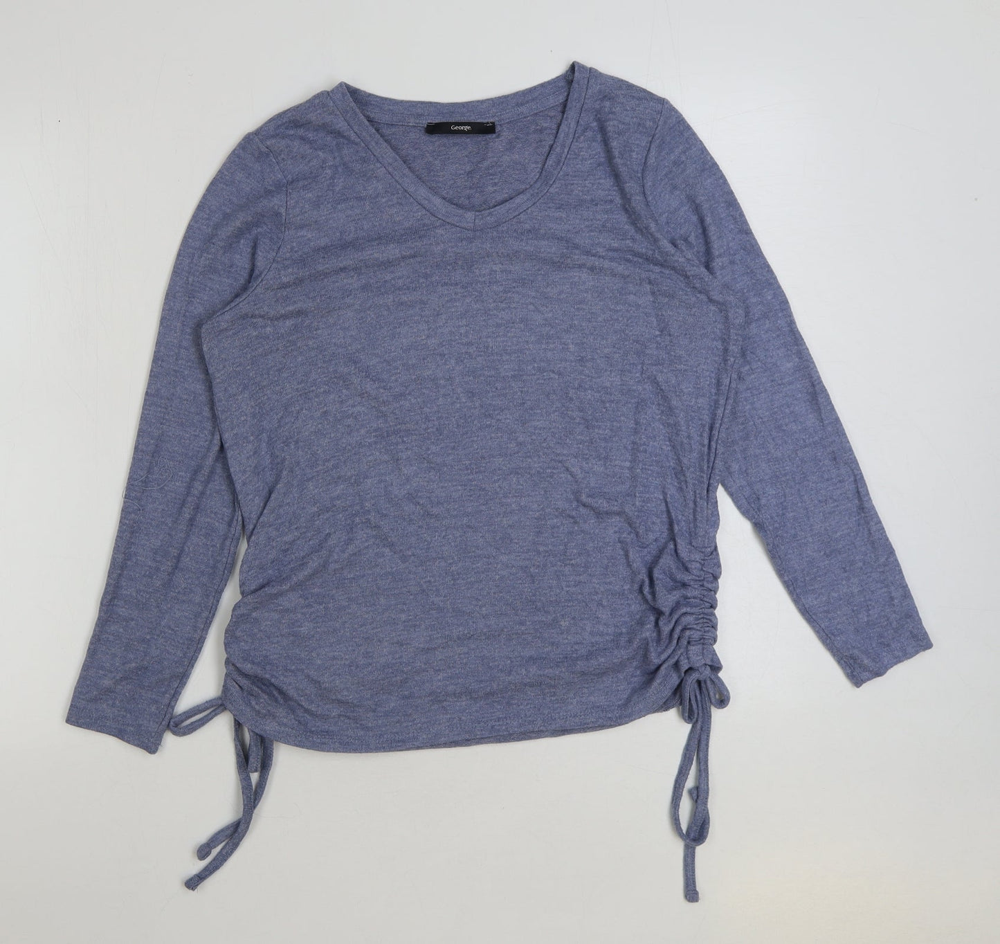 George Womens Blue Round Neck Polyester Pullover Jumper Size 12