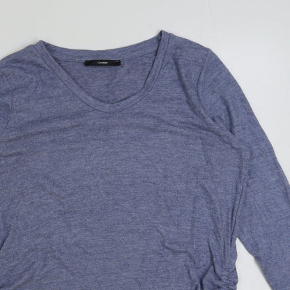 George Womens Blue Round Neck Polyester Pullover Jumper Size 12