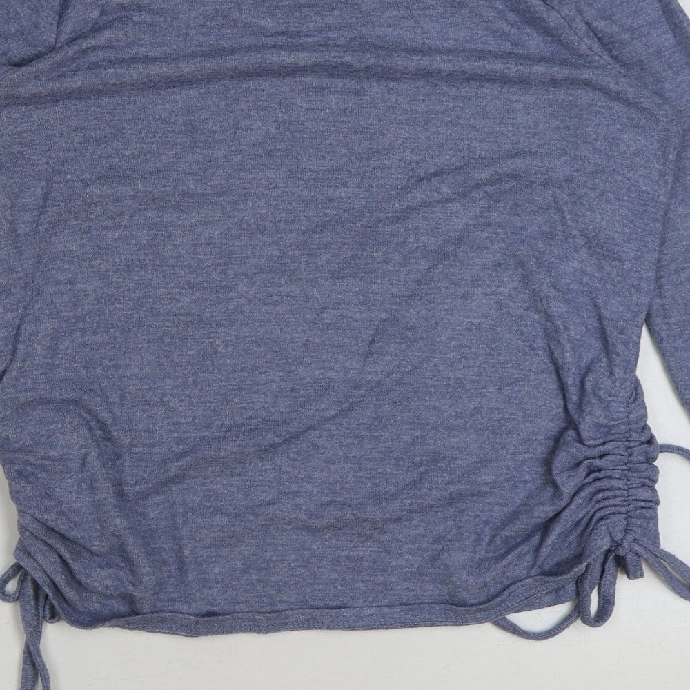 George Womens Blue Round Neck Polyester Pullover Jumper Size 12