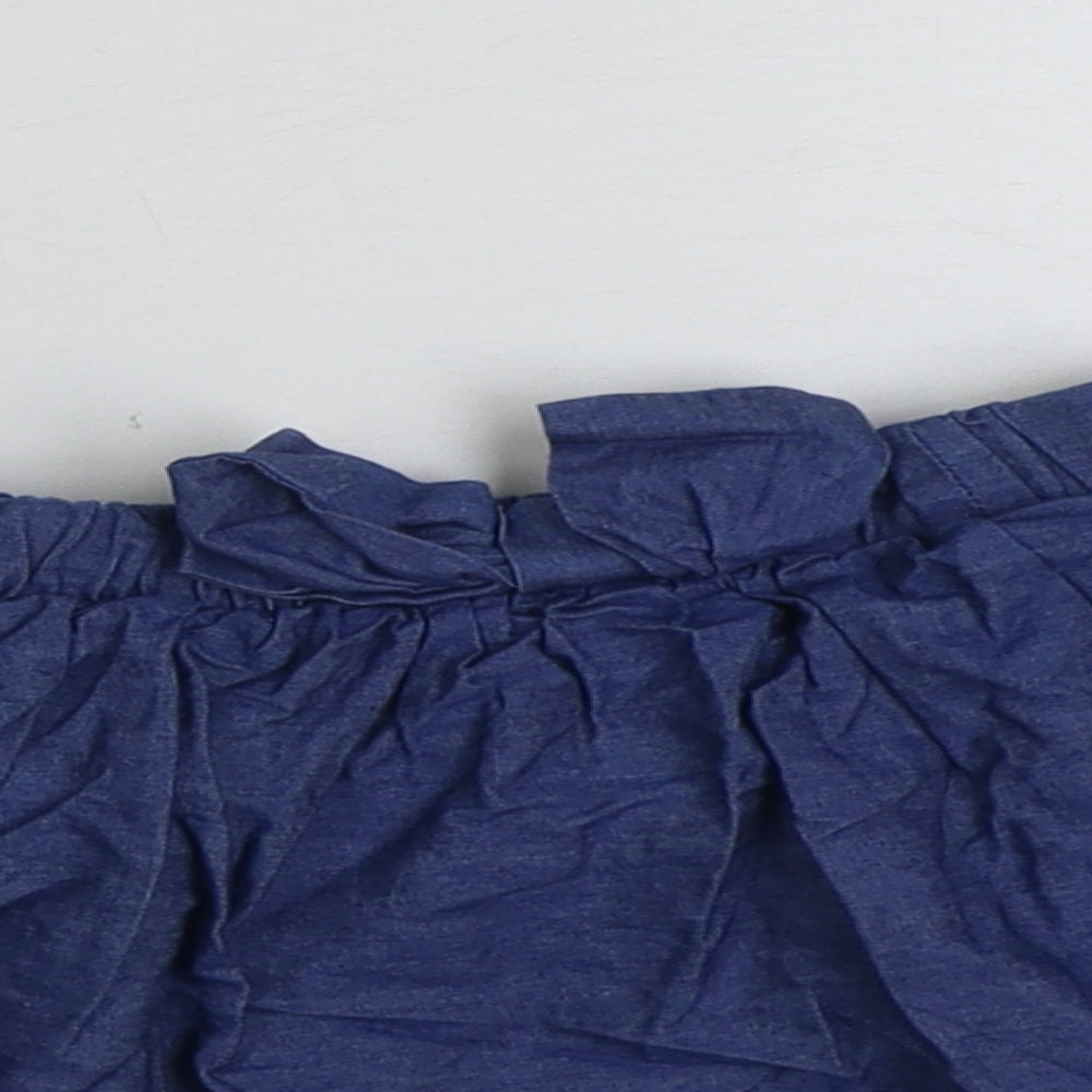 Preworn Girls Blue Cotton Skater Skirt Size 5-6 Years Regular