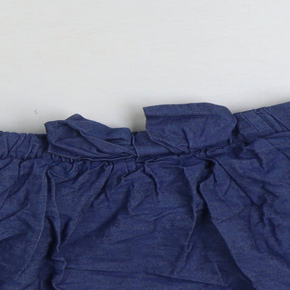 Preworn Girls Blue Cotton Skater Skirt Size 5-6 Years Regular