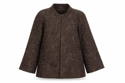Monsoon Womens Beige Geometric Jacket Size 8 Hook & Eye