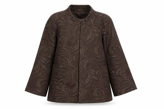 Monsoon Womens Beige Geometric Jacket Size 8 Hook & Eye